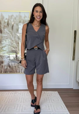 BERMUDA ALFAIATARIA - COSH JEANS - Cinza