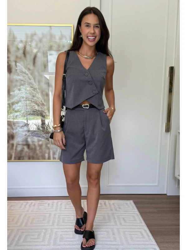 BERMUDA ALFAIATARIA - COSH JEANS - Cinza
