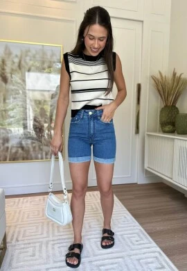 BERMUDA FEMININA MEIA COXA MAIRA - COSH - Jeans