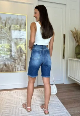 BERMUDA FEMININA WIDE ELLEN BRILHO  COSH JEANS - Jeans