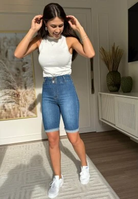 BERMUDA JEANS HOT STONADA FEMININA  COSH JEANS - Jeans