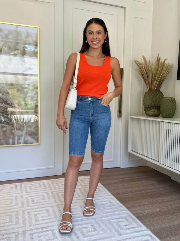 BERMUDA JEANS LUCY FEMININA BIKER - COSH JEANS - Jeans