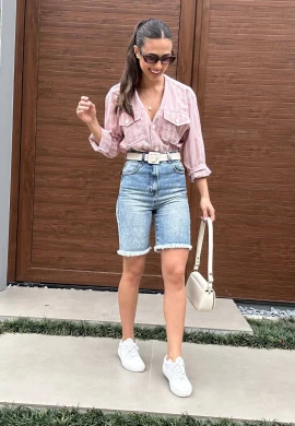 BERMUDA JORTS JEANS WIDE LEG FEMININA  COSH JEANS - Jeans