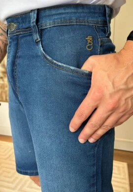 BERMUDA MASCULINA JEANS MOLETOM CAIO - COSH - Jeans medio
