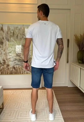BERMUDA MASCULINA JEANS MOLETOM CAIO - COSH - Jeans medio