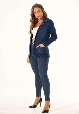 BLASER JEANS ESCURO MOLETOM - Jeans