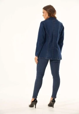 BLASER JEANS ESCURO MOLETOM - Jeans