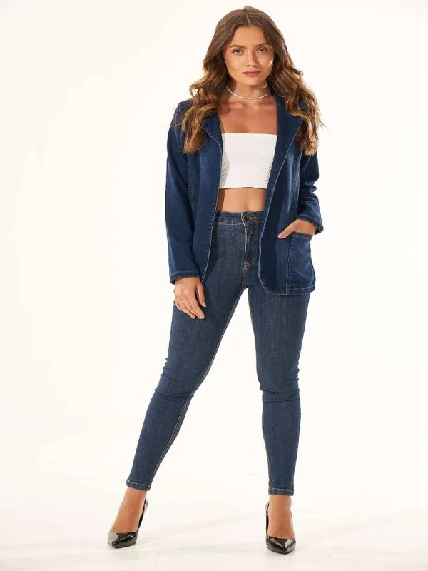 BLASER JEANS ESCURO MOLETOM - Jeans