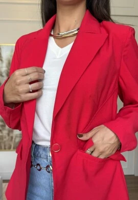 BLAZEER COM BOTÃO SOLTO - COSH JEANS - Vermelho