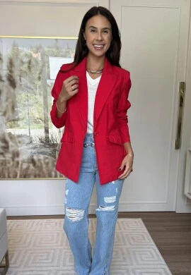 BLAZEER COM BOTÃO SOLTO - COSH JEANS - Vermelho