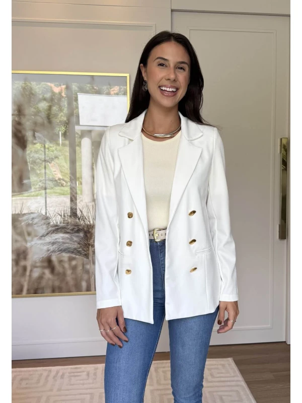 BLAZER ALFAIATARIA ABERTO - COSH JEANS - Off white