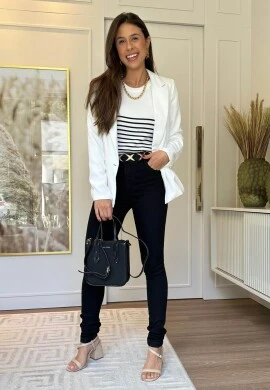 BLAZER ALFAIATARIA FEMININO - COSH JEANS - Branco