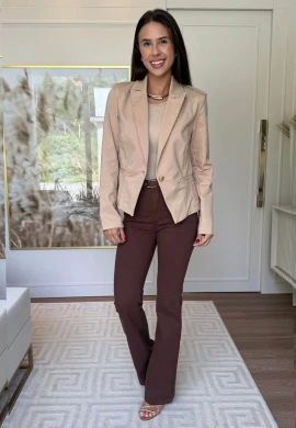 BLAZER DE ALFAIATARIA CURTO - COSH JEANS - Bege