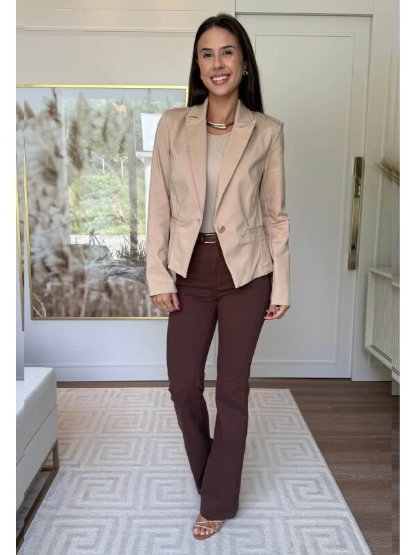 BLAZER DE ALFAIATARIA CURTO - COSH JEANS - Bege