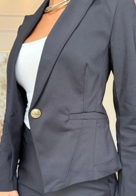 BLAZER DE ALFAIATARIA CURTO - COSH JEANS - Preto