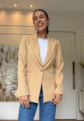 BLAZER FORRADO - COSH JEANS - Bege