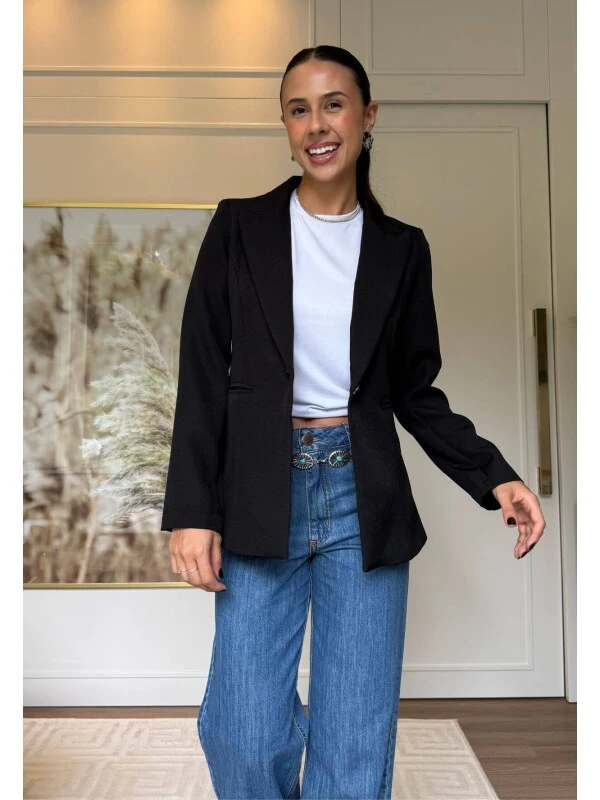 BLAZER FORRADO - COSH JEANS - Preto