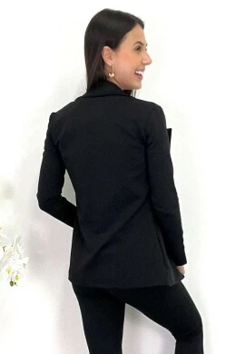 BLAZER LONGO FEMININO NEGA RIO  COSH JEANS - Preto