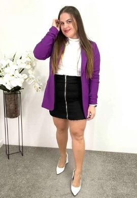 BLAZER LONGO FEMININO NEGA RIO - COSH JEANS - Uva