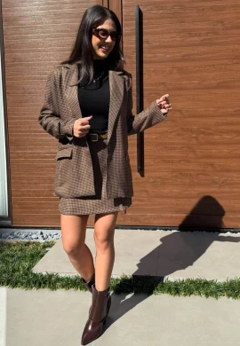 BLAZER SABRINA - COSH JEANS - Marrom