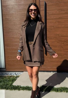 BLAZER SABRINA - COSH JEANS - Marrom