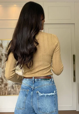 BLUSA AMANDA MODAL - COSH JEANS - Caqui