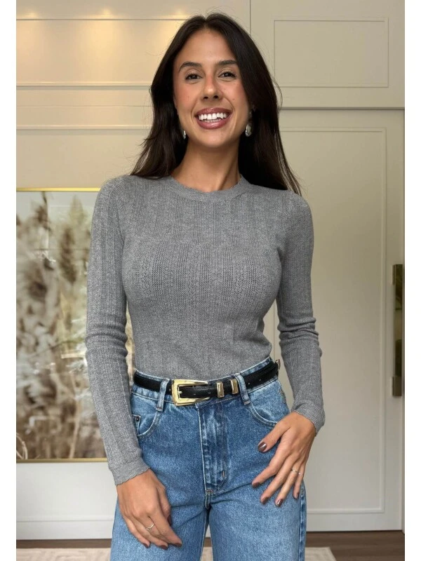BLUSA AMANDA MODAL - COSH JEANS - Cinza