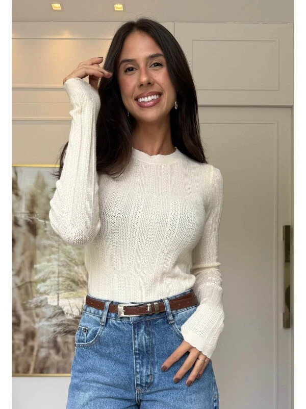 BLUSA AMANDA MODAL - COSH JEANS - Creme