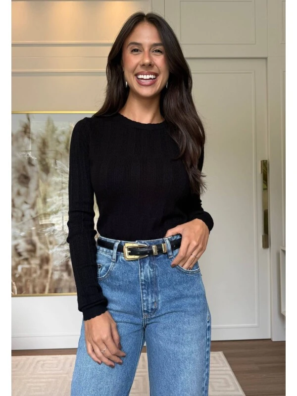 BLUSA AMANDA MODAL - COSH JEANS - Preto