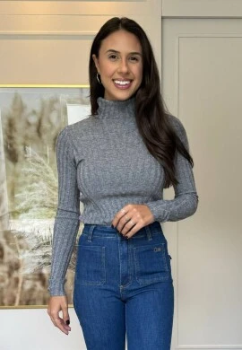 BLUSA BÁSICA MODAL CAMILA - COSH JEANS - Cinza