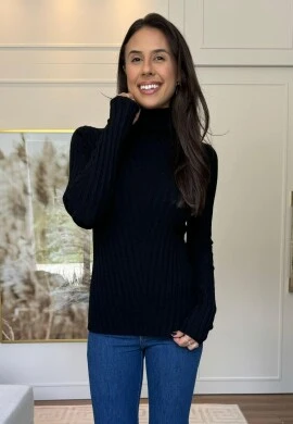 BLUSA BÁSICA MODAL CAMILA - COSH JEANS - Preto