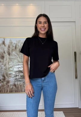 BLUSA CALISTA VISCO - COSH JEANS - Preto