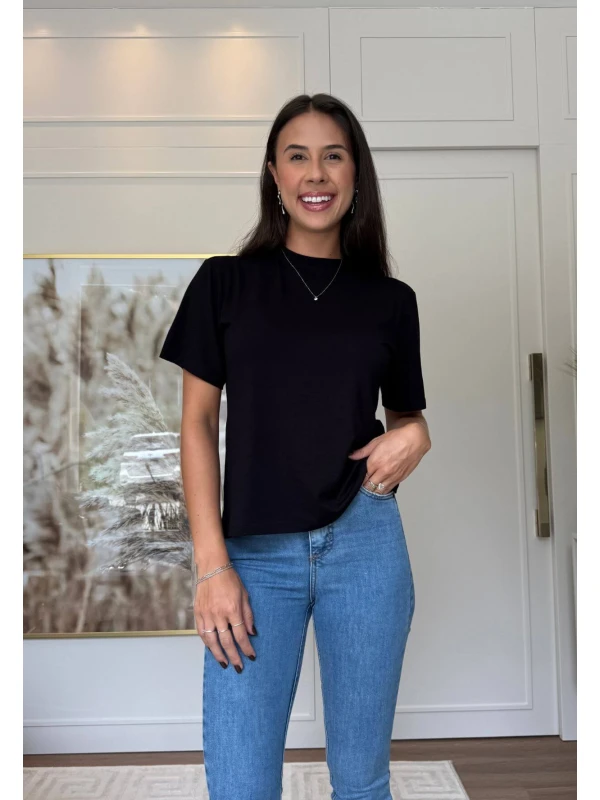 BLUSA CALISTA VISCO - COSH JEANS - Preto