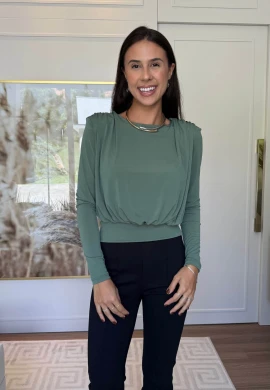 BLUSA COM OMBREIRA - COSH JEANS - Verde