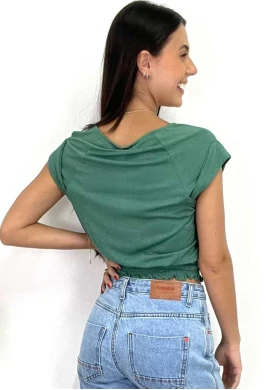 BLUSA CROPPED COM ELÁSTICO  COSH JEANS - Verde
