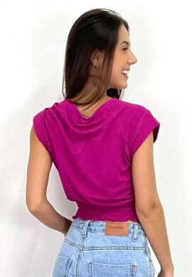BLUSA CROPPED COM ELÁSTICO  COSH JEANS - Pink