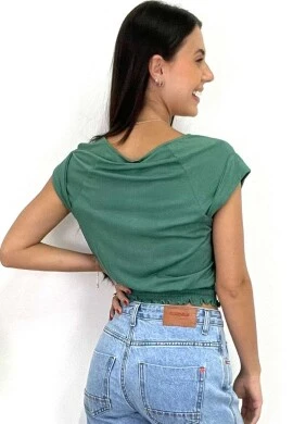 BLUSA CROPPED COM ELÁSTICO  COSH JEANS - Verde