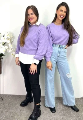 BLUSA DE LÃ FEMININA - COSH JEANS - Lavanda