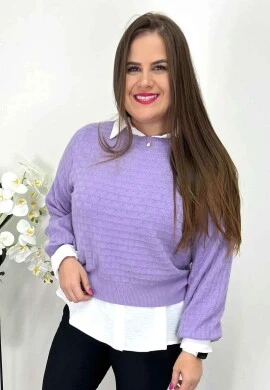 BLUSA DE LÃ FEMININA - COSH JEANS - Lavanda
