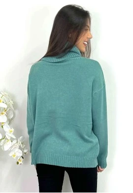 BLUSA DE LÃ FEMININA COM GOLA ALTA  COSH JEANS - Verde