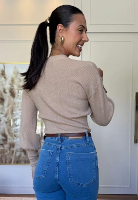 BLUSA DE MODAL ANALU - COSH JEANS - Caqui