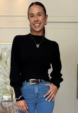 BLUSA DE MODAL ANALU - COSH JEANS - Preto
