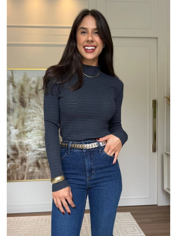 BLUSA DE MODAL MARI - COSH JEANS - Chumbo