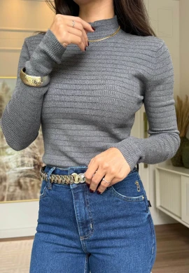 BLUSA DE MODAL MARI - COSH JEANS - Cinza
