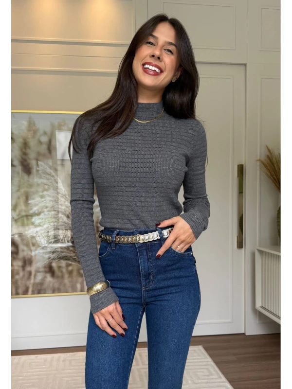 BLUSA DE MODAL MARI - COSH JEANS - Cinza