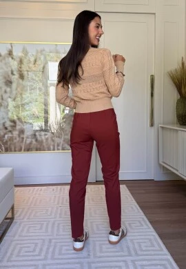 BLUSA DE TRICÔ KIARA- COSH JEANS - Caqui