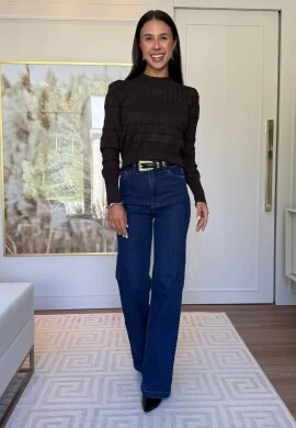 BLUSA DE TRICÔ KIARA- COSH JEANS - Chumbo