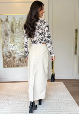 BLUSA DE TULE RENDADA GIULIA - COSH JEANS - Nude
