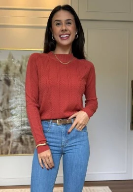 BLUSA EMILI TRANÇADA - COSH JEANS - Terracota