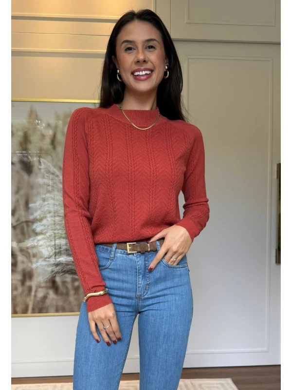 BLUSA EMILI TRANÇADA - COSH JEANS - Terracota
